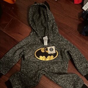 DC Comics Batman Kids Footie - Gray and Gold